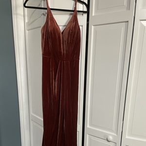 Terracotta Velvet Revelry Dress - Rae